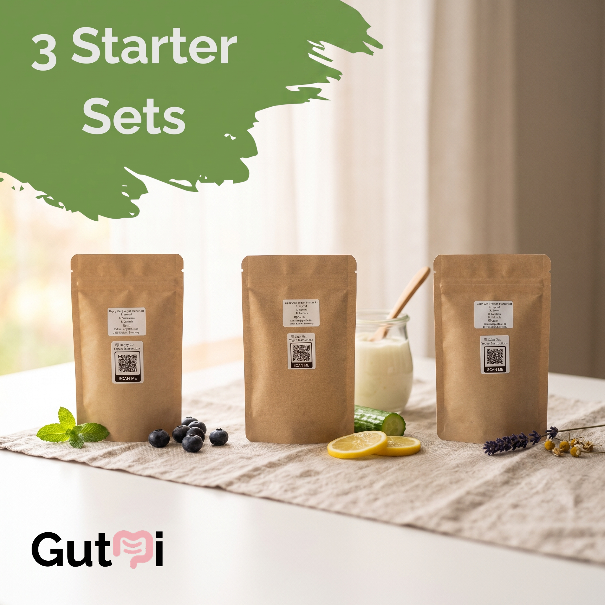 L. reuteri + 6 Ceppi Aggiuntivi (7 Totali) | Include Tutte le Specie Perdute | 3 Set Iniziali per Yogurt | Pacchetto Iniziale | Colture Starter | 9 Starter per Yogurt