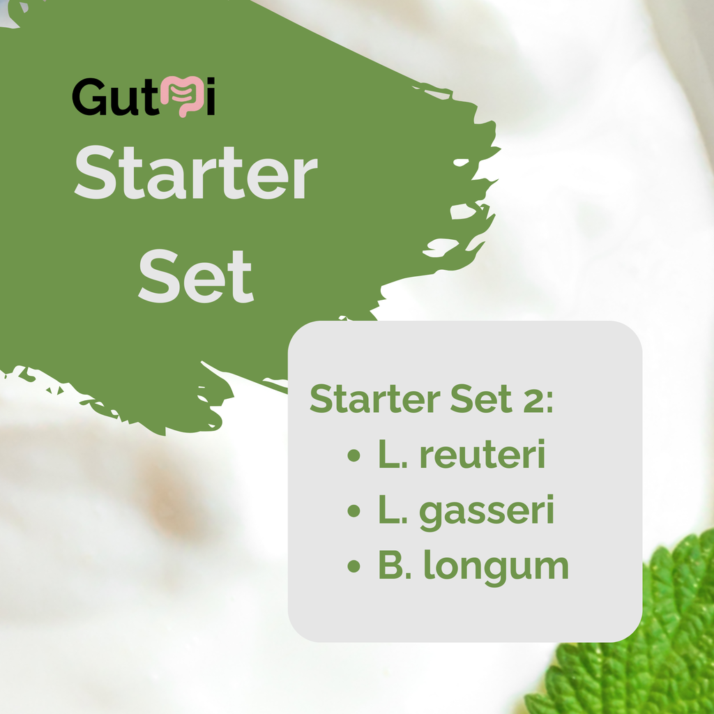 L. reuteri + L. gasseri + B. longum | Joghurt Starter Set | Leichter Darm | Starterkulturen | Packung mit 3